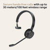 Jabra Evolve 65 TE (Third Edition) Wireless Single-Ear Headphones - Noise-Canceling Mic, 16 hrs Battery Life, Dual Connectivity, Works with All UC Platforms Like Zoom & Google Meet, Black