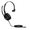 Jabra Evolve2 50 Wired Mono Headset - with AirComfort Technology, Noise-Cancelling Mics & Active Noise Cancellation - Works with All Leading UC Platforms Such as Zoom & Google Meet - Black