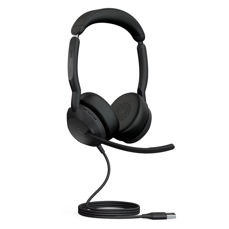 Jabra Evolve2 50 Wired Stereo Headset - with AirComfort Technology, Noise-Cancelling Mics & Active Noise Cancellation - Works with All Leading UC Platforms Such as Zoom & Google Meet - Black