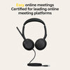 Jabra Evolve2 50 Wired Stereo Headset - with AirComfort Technology, Noise-Cancelling Mics & Active Noise Cancellation - Works with All Leading UC Platforms Such as Zoom & Google Meet - Black