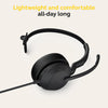 Jabra Evolve2 50 Wired Mono Headset - with AirComfort Technology, Noise-Cancelling Mics & Active Noise Cancellation - Works with All Leading UC Platforms Such as Zoom & Google Meet - Black