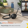 Jabra Evolve2 50 Wired Mono Headset - with AirComfort Technology, Noise-Cancelling Mics & Active Noise Cancellation - Works with All Leading UC Platforms Such as Zoom & Google Meet - Black
