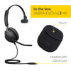Jabra Evolve2 40 SE Wired Mono Noise-Cancelling Headset - Features 3-Mic Call Technology and USB-A Cable - Works with All Leading Unified Communications Platforms Such as Zoom and Google Meet - Black