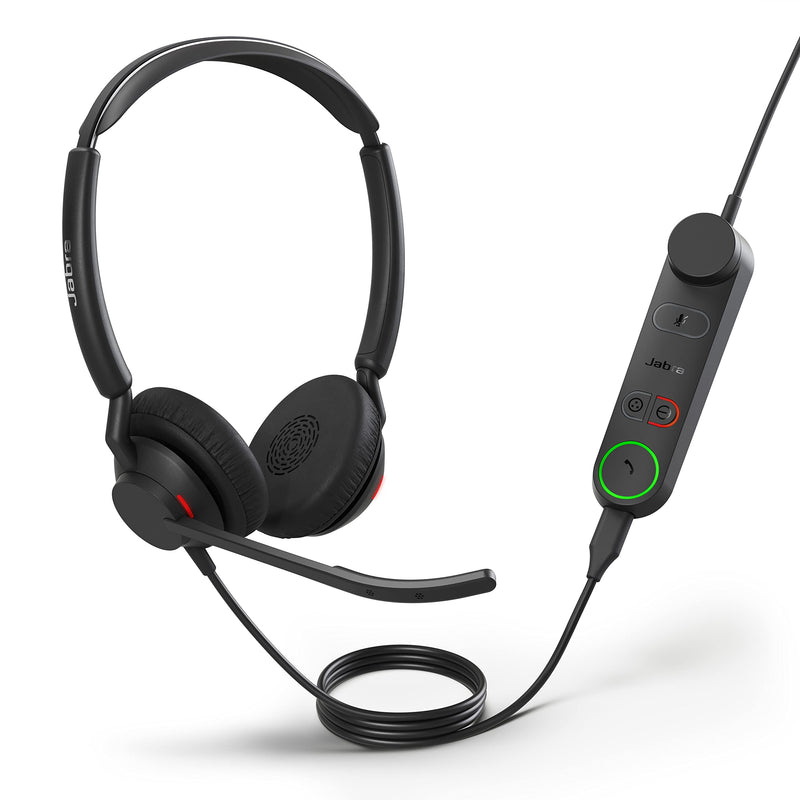 Jabra Engage 50 II Wired Stereo Headset with Link Call Control - Noise-Cancelling 3-Mic Technology, USB-A Cable - Works with All Leading Unified Communications Platforms Such as Zoom & Unify - Black