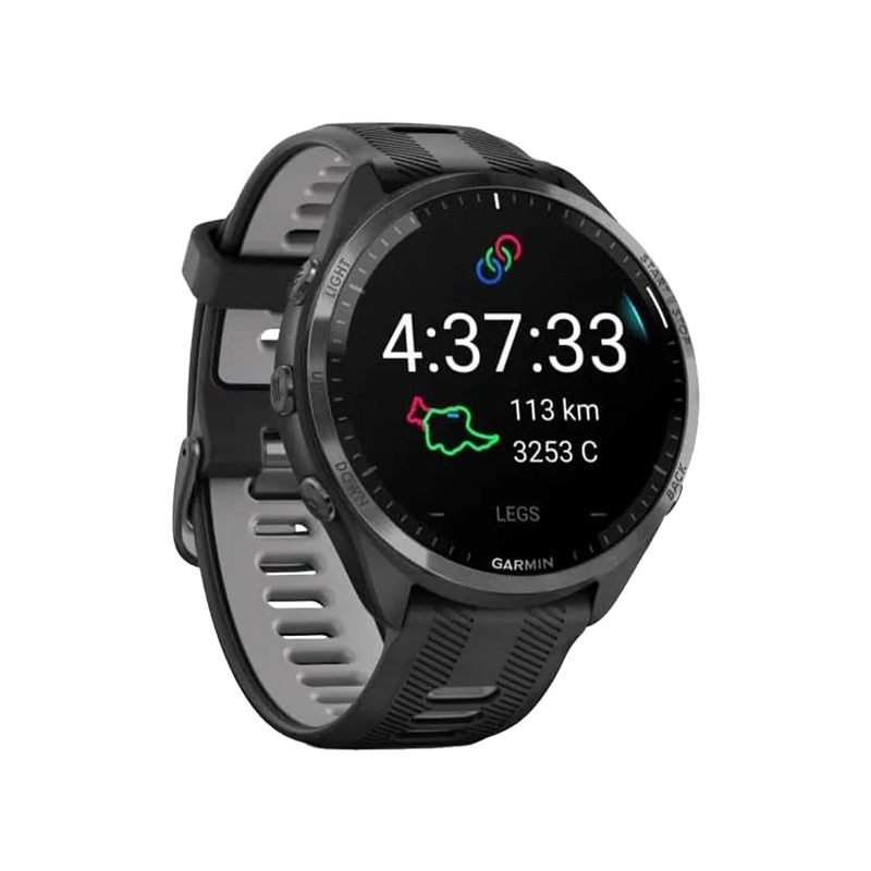Garmin Forerunner® 965 Running Smartwatch AMOLED Display Black and Powder Gray