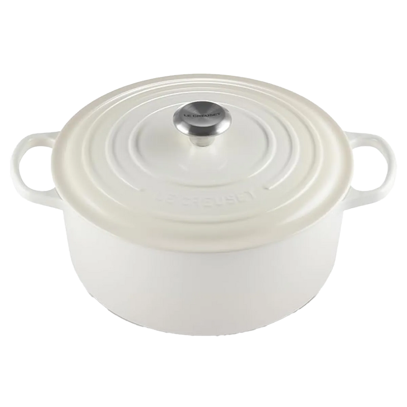 Le Creuset Enameled Cast Iron Signature Round Dutch Oven – 7.25 Qt, Meringue