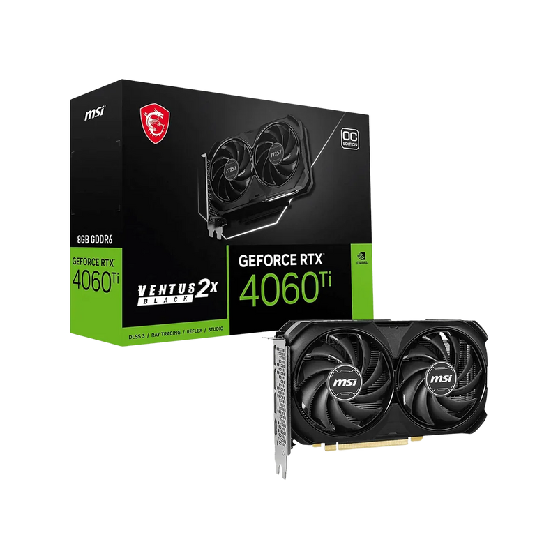 MSI RTX 4060 Ti Ventus 2X Black 8G OC Graphics Card