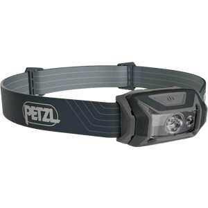 PETZL Tikka Headlamp Gray- Compact 350 Lumen Light with Red Lighting