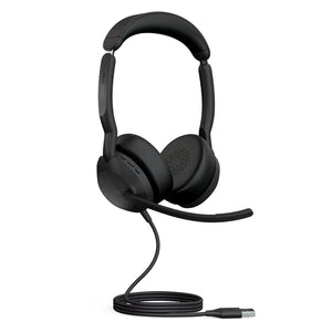 Jabra Evolve2 50 Wired Stereo Headset - with AirComfort Technology, Noise-Cancelling Mics & Active Noise Cancellation - Works with All Leading UC Platforms Such as Zoom & Google Meet - Black