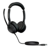 Jabra Evolve2 50 Wired Stereo Headset - with AirComfort Technology, Noise-Cancelling Mics & Active Noise Cancellation - MS Teams Certified, Works with All Other Platforms - Black