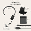 Jabra Evolve 65 TE (Third Edition) Wireless Single-Ear Headphones w/Charging Stand - Noise-Canceling Mic, 16 hrs Battery Life, Dual Connectivity, MS Teams Certified, Supports Other Platforms, Black