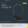 Jabra Engage 40 Wired Stereo Headset - Noise-Cancelling 2-Mic Technology and USB-C Cable, Ultra-Light Design - Works with All Leading Unified Communications Platforms Such As Zoom, Unify - Black