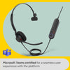 Jabra Engage 40 Wired Mono Headset with Inline Call Control - Noise-Cancelling 2-Mic Technology, Ultra-Lightweight Design and USB-A Cable - MS Teams Certified, Works with All Other Platforms - Black