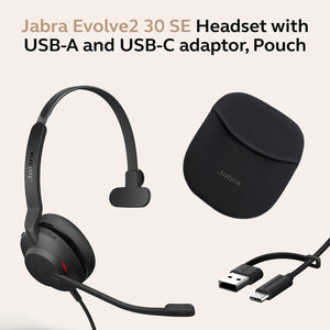 Jabra Evolve2 30 SE Wired MS Teams Headset USB-A/C