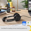 Jabra Evolve2 50 Wired Stereo Headset - with AirComfort Technology, Noise-Cancelling Mics & Active Noise Cancellation - MS Teams Certified, Works with All Other Platforms - Black