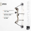Bear Archery Limitless Dual Cam Compound Bow - Includes Quiver, Sight and Rest, God's Country