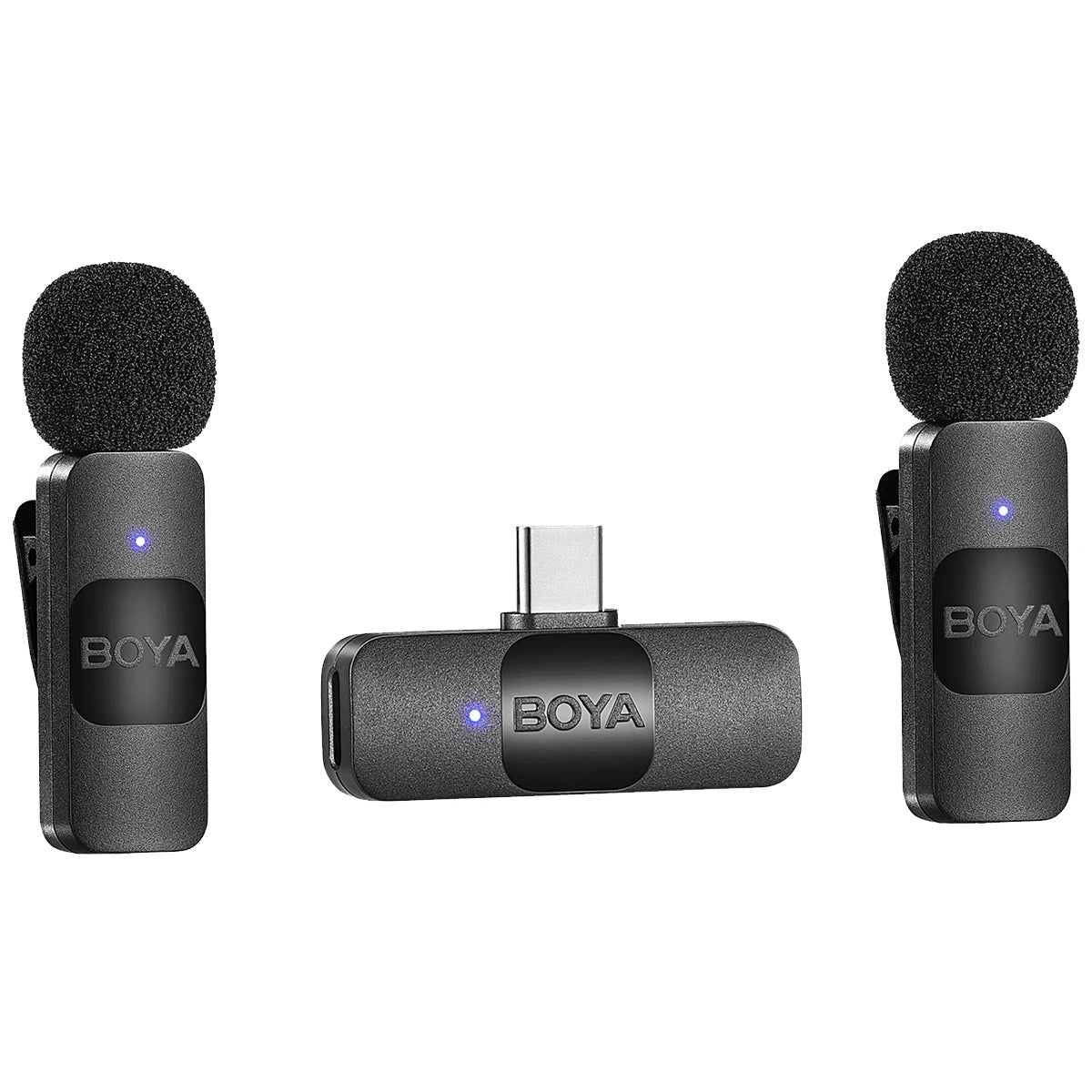 BOYA BY-V4U Wireless Lavalier Microphone for iPhone Android Type C Phone Smartphone Clip-On Wireless Lapel Mic for Video Recording Podcast Interview Streaming Vlog YouTube