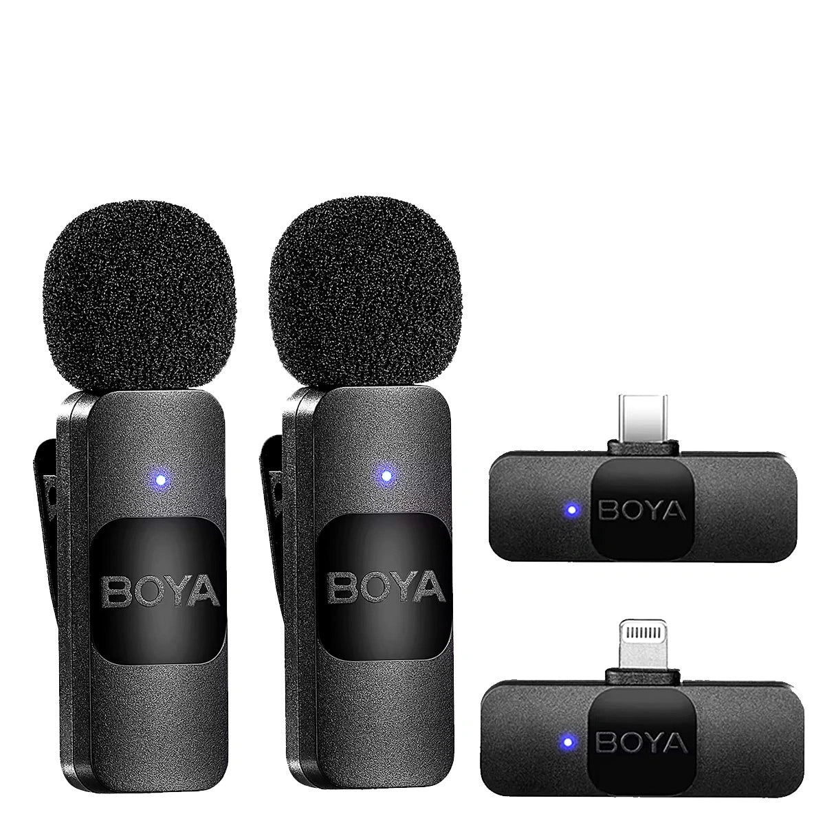 BOYA BY-V4U Wireless Lavalier Microphone for iPhone Android Type C Phone Smartphone Clip-On Wireless Lapel Mic for Video Recording Podcast Interview Streaming Vlog YouTube