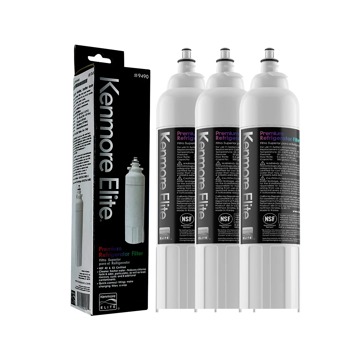 Kenmore Elite 9490 OEM Water Filter 3 Pack – Zomonics
