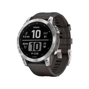 Garmin Fenix 7 Multisport GPS Watch Silver with Graphite Band Open Box