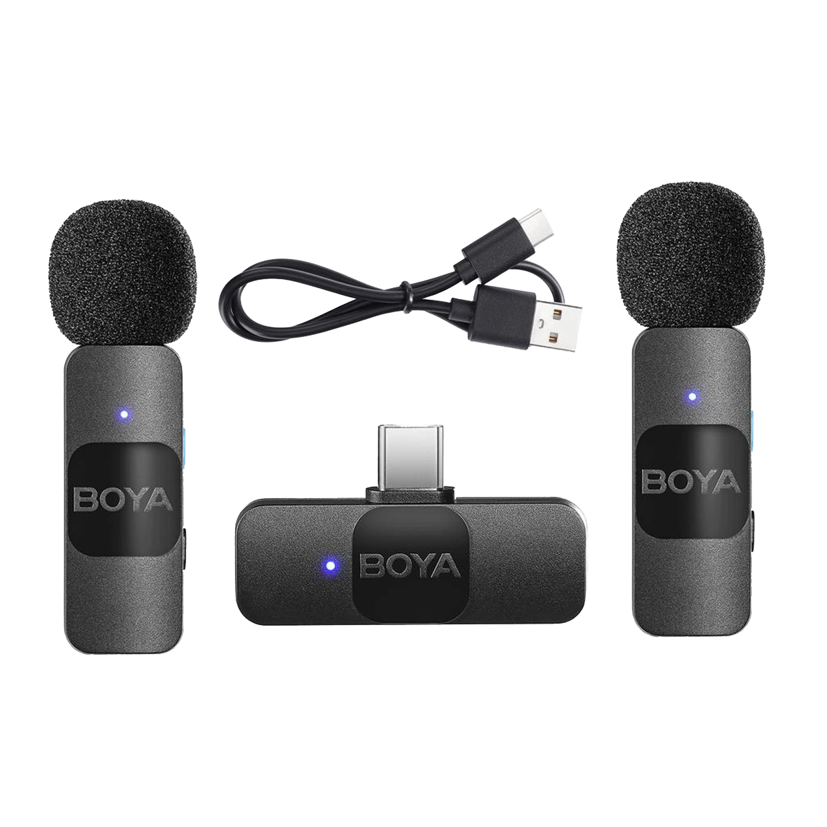 BOYA BY-V4U Wireless Lavalier Microphone for iPhone Android Type C Phone Smartphone Clip-On Wireless Lapel Mic for Video Recording Podcast Interview Streaming Vlog YouTube