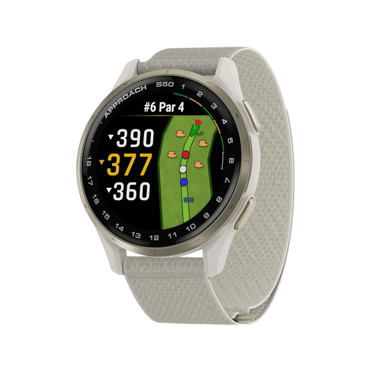 Garmin Approach S50 Golf Smartwatch Ivory Nylon Band